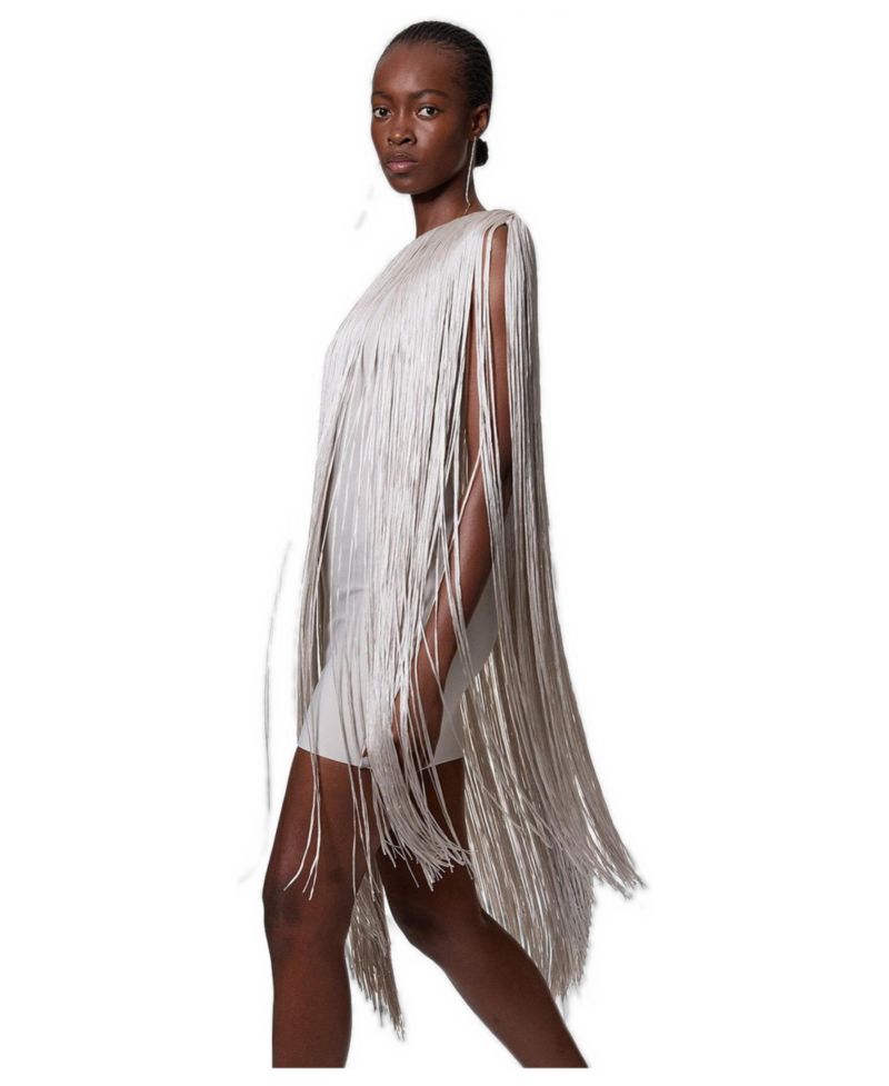Women's One-Shoulder Fringe Mini Dress