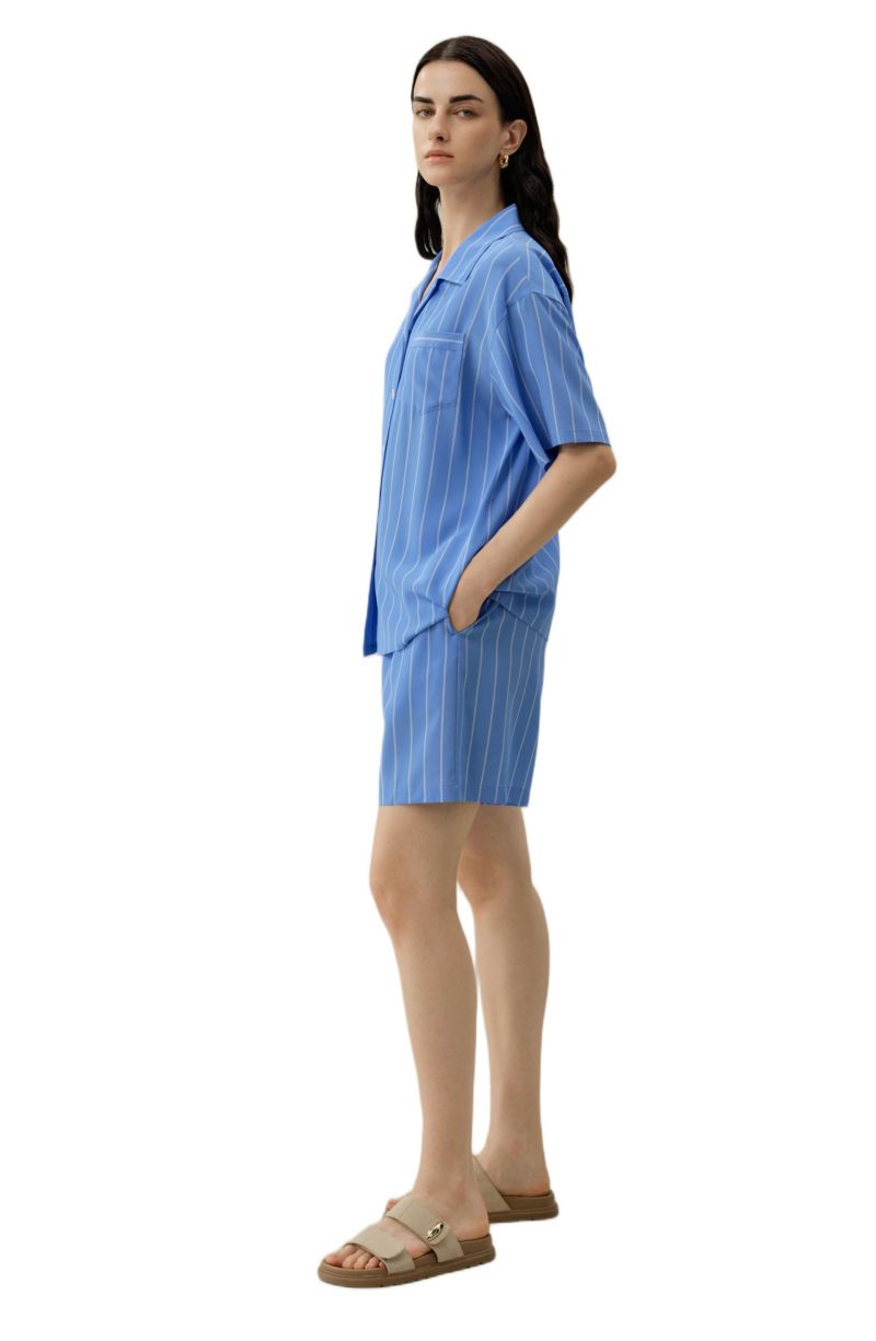Women's Amalfi Striped Cuban Collar Shirt