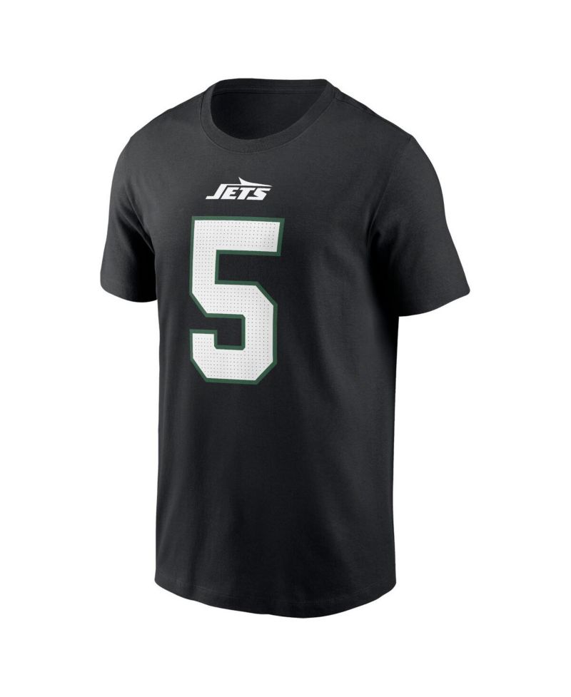 Men's Garrett Wilson Black New York Jets Name & Number T-Shirt