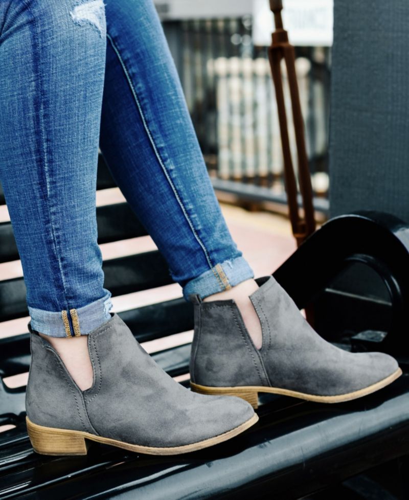 Women's Rimi Notched Ankle Stacked Heel Booties