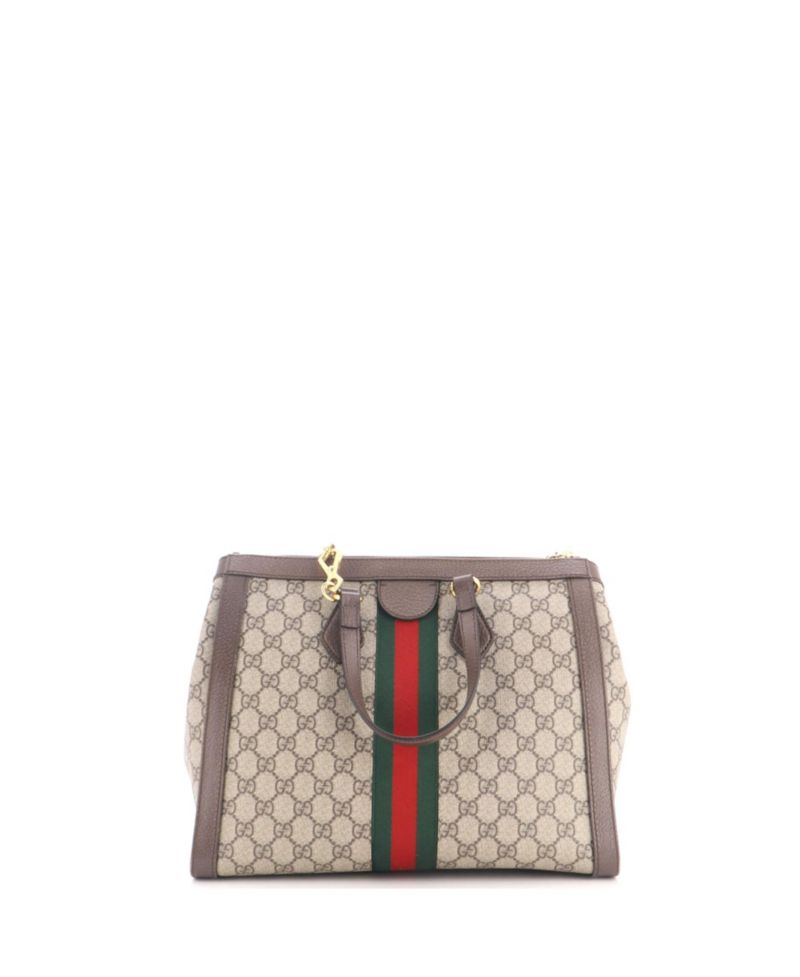 Medium Ophidia Top Handle Tote GG Coated Canvas