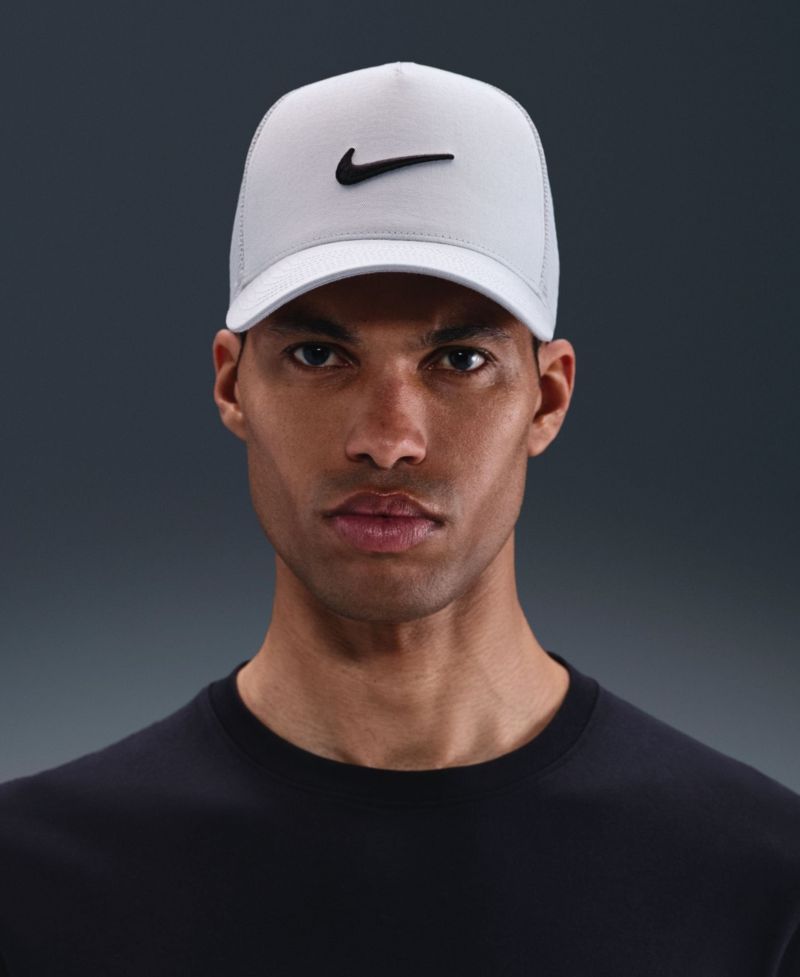 Men's and Women's Gray Swoosh Rise Trucker Adjustable Hat