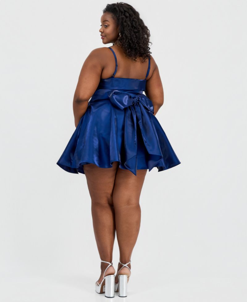 Trendy Plus Size Satin Sleeveless Fit & Flare Dress