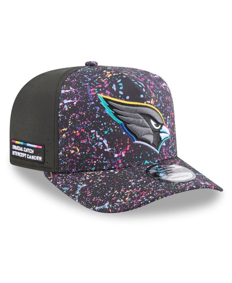 Men's Black Arizona Cardinals 2025 NFL Crucial Catch A-Frame 9FIFTY Snapback Hat