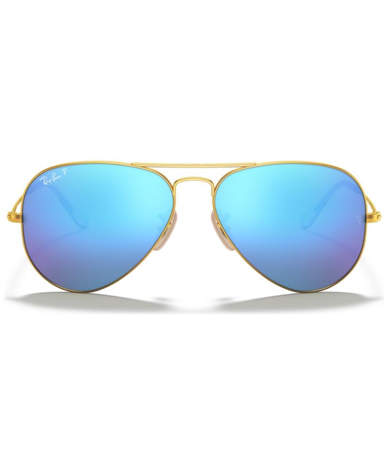 Unisex Polarized Aviator Mirror Sunglasses, RB3025