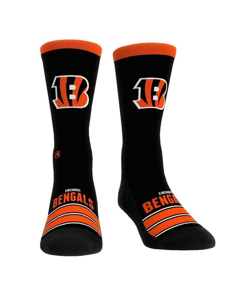 Men's and Women's Cincinnati Bengals Gametime Stripe Crew Socks
