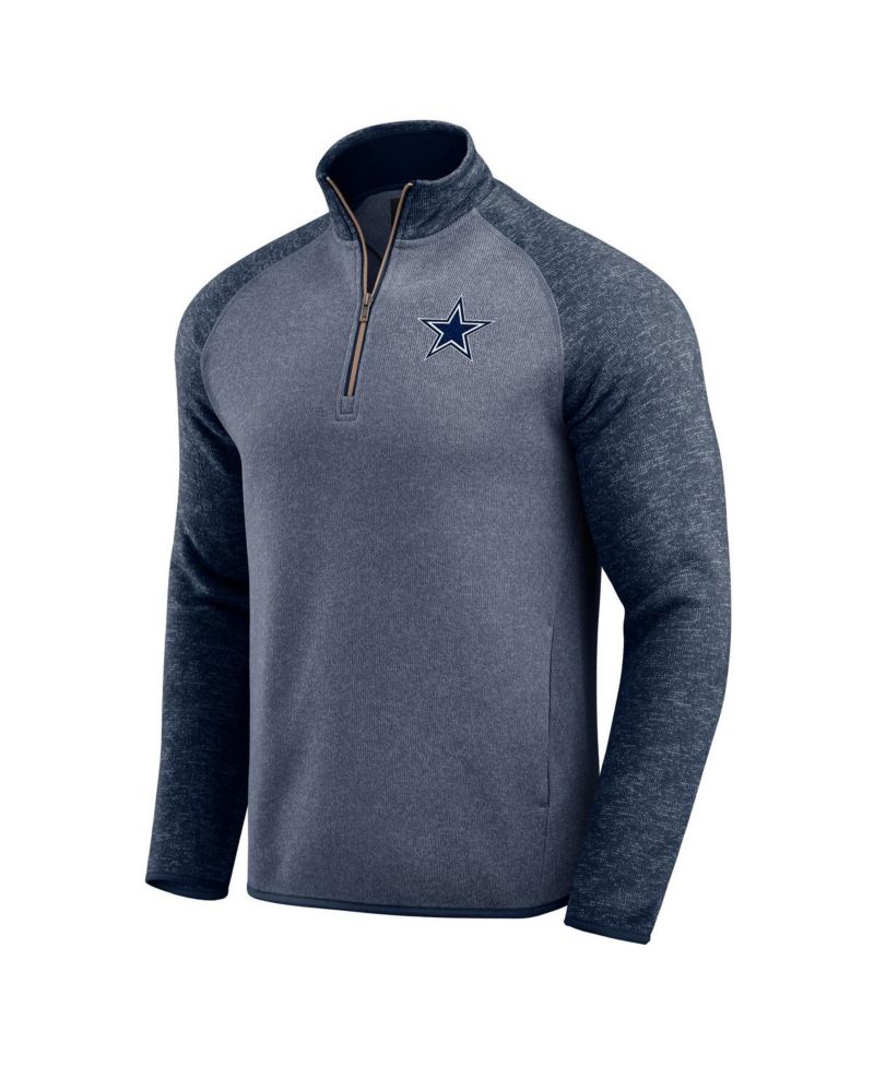 Men's Navy Dallas Cowboys Tonal Quarter-Zip Jacket