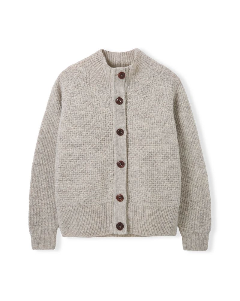 Women's British Wool Moss Stitch Cardigan