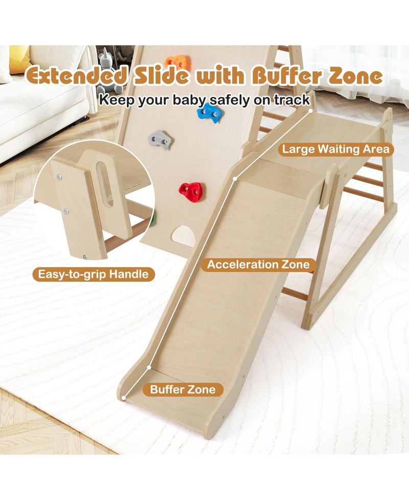 3-in-1 Indoor Jungle Gym with Extended Slide