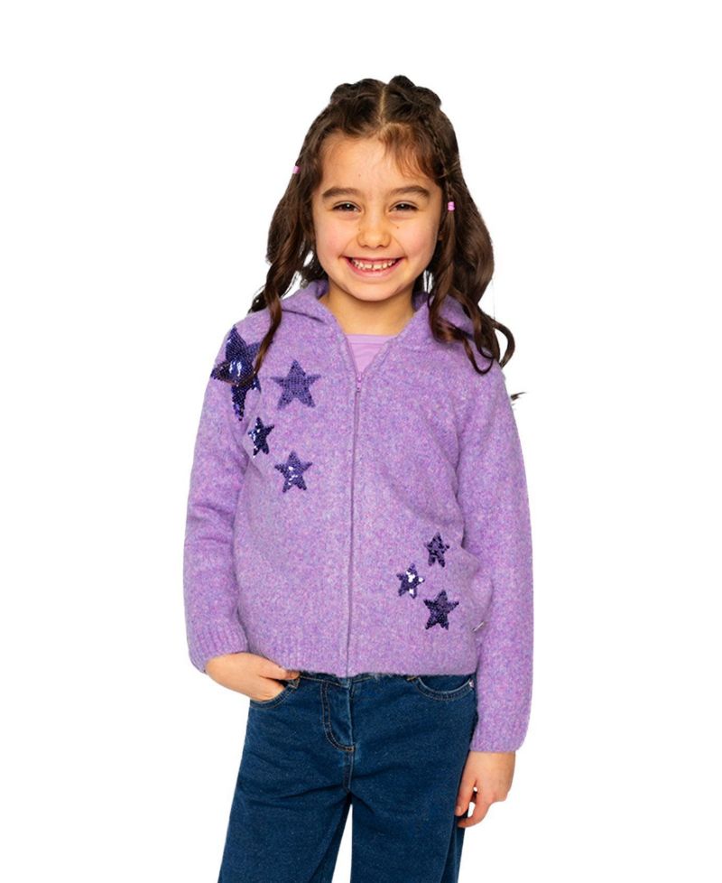 Little Girls (6-12) Hooded Knitted Cardigan