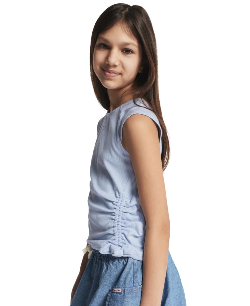 Girls' 7-16 CK Side Ruched Round Neck T-Shirt