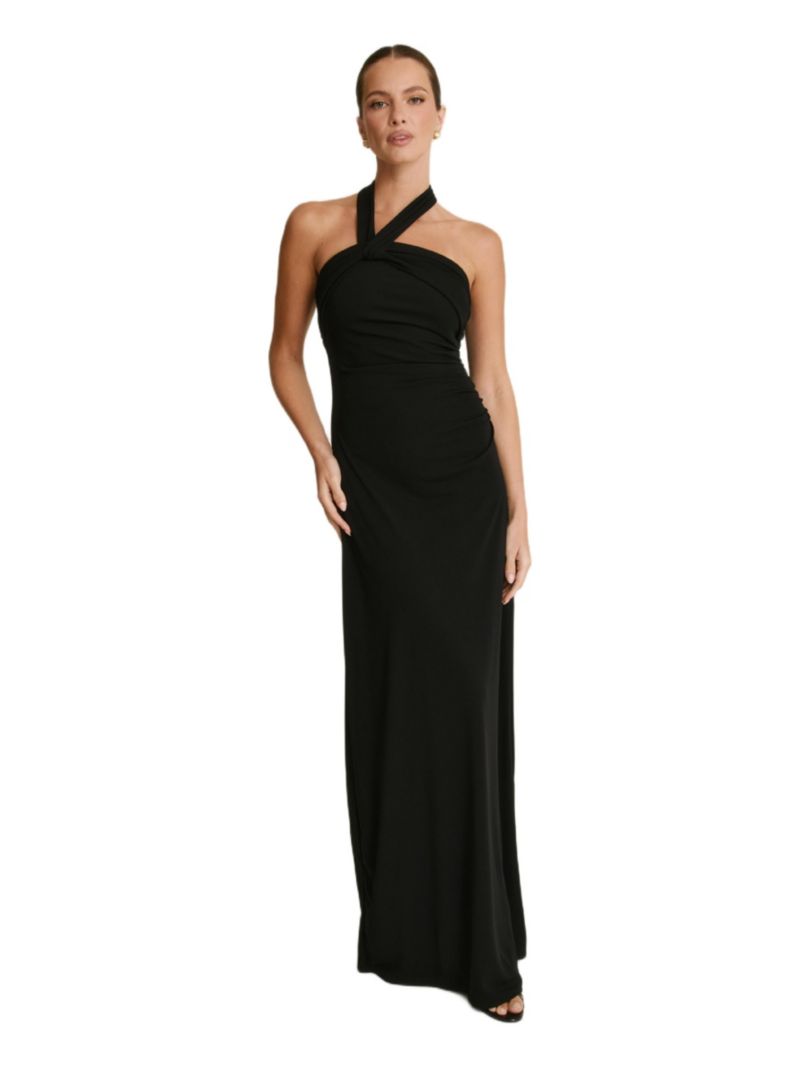 Women's Halter Neck Stretch Bridesmaid Dress