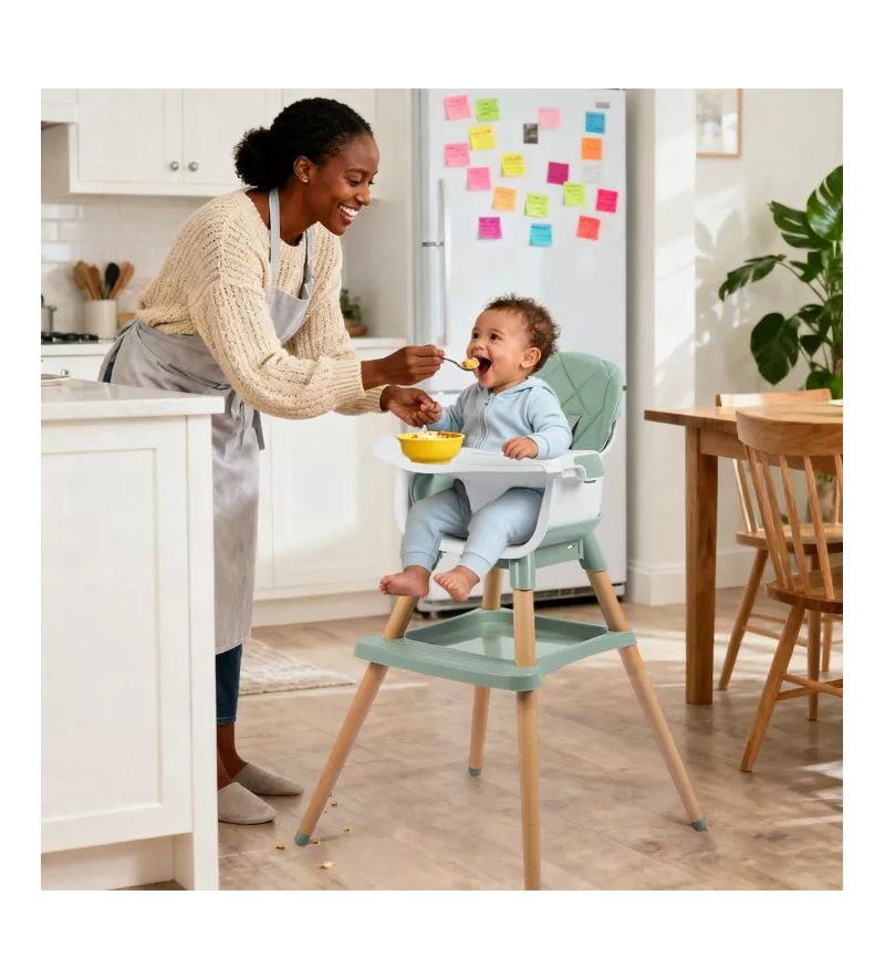 7-in-1 Convertible Baby High Chair with Removable Tray and 5-Point Harness