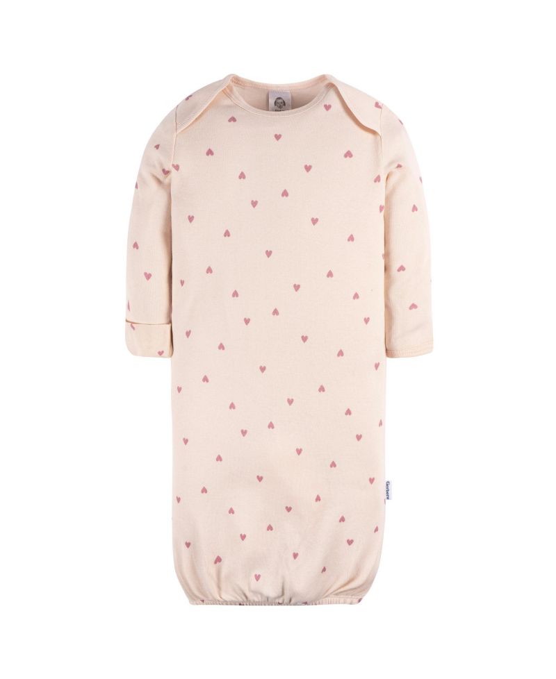 Baby Girls Gowns with Mitten Cuffs, 4-Pack