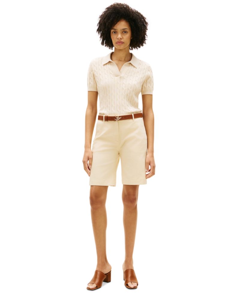 Women's Twill Slim Straight Shorts