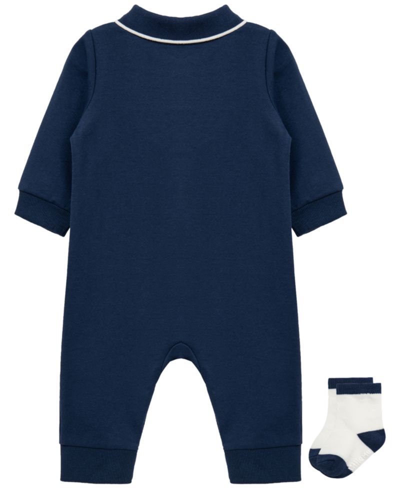 Baby Boys' Football Long-Sleeve Coverall and Socks, 2-Piece Set