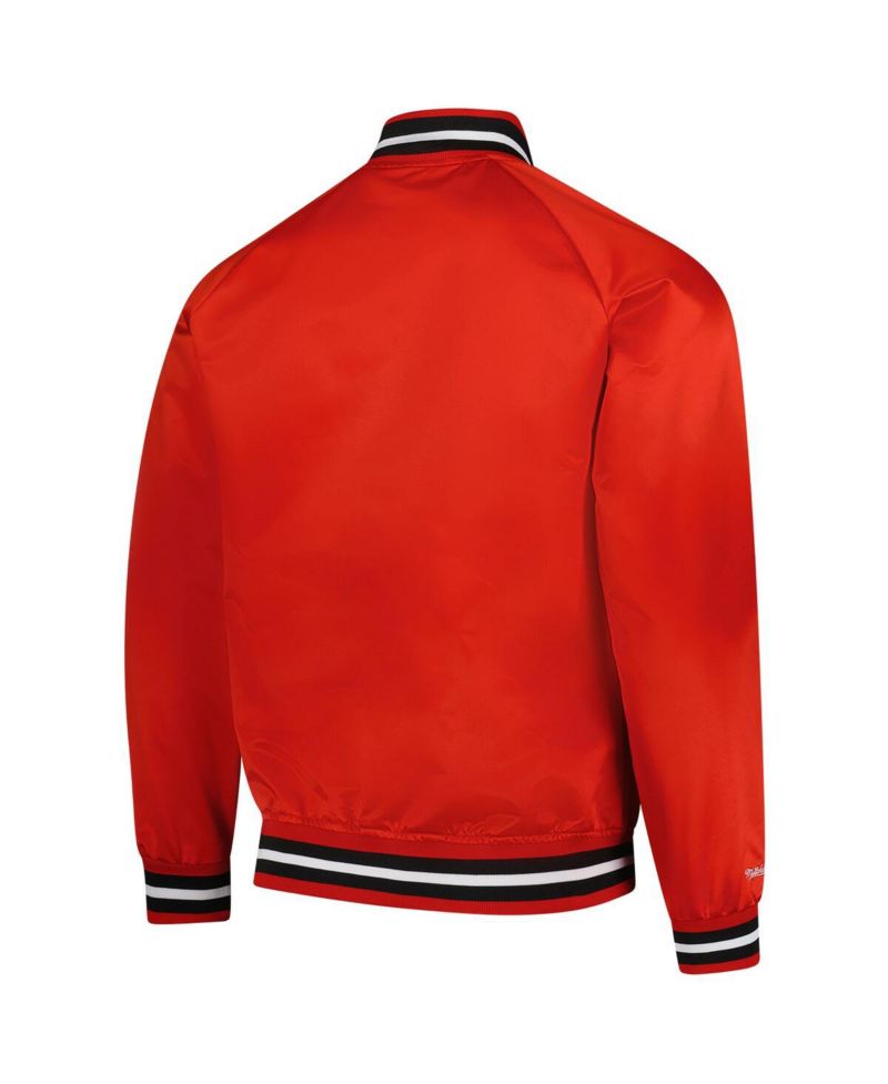 Men's Red Wisconsin Badgers Lightweight Satin Raglan Full-Snap Jacket