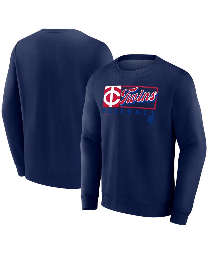 Men's Navy Minnesota Twins Focus Fleece Pullover Sweatshirt