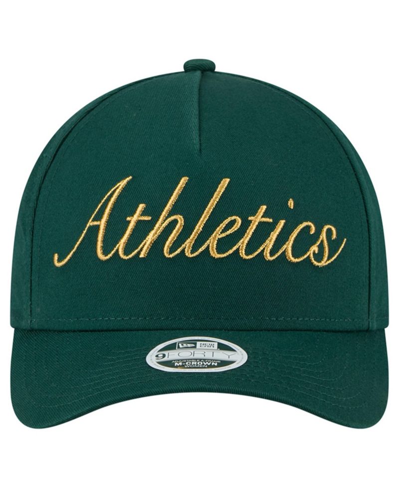 Women's Green Athletics Metallic A-Frame 9FORTY Adjustable Hat