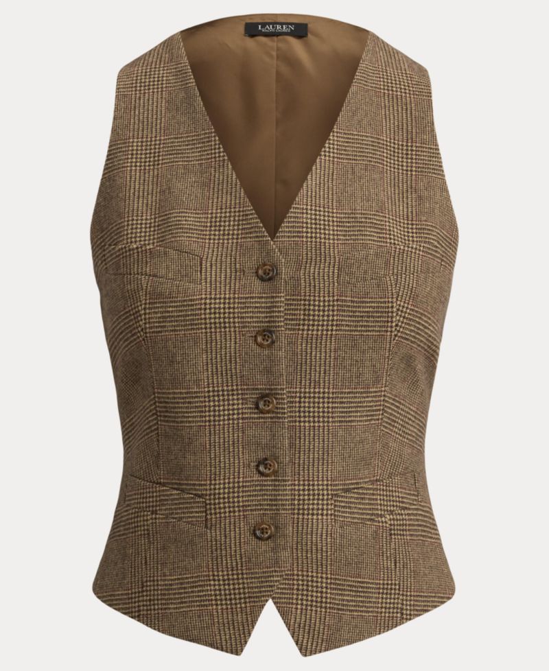 Women's Glen Plaid V-Neck Vest