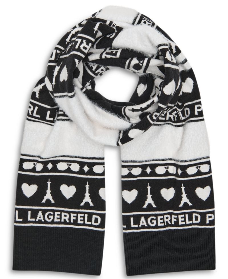 Heart of Paris Jacquard Knit Scarf
