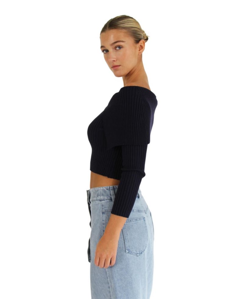 More Than Words Collared Knit Top