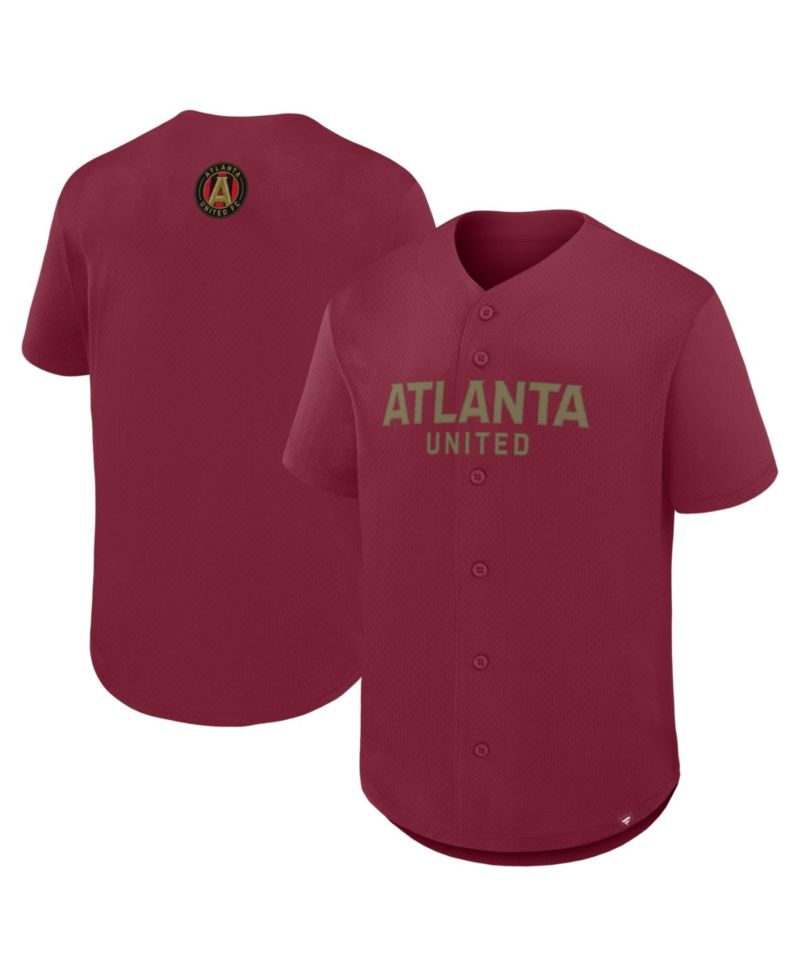 Men's Red Atlanta United FC Maximum Intensity Button-Up Jersey