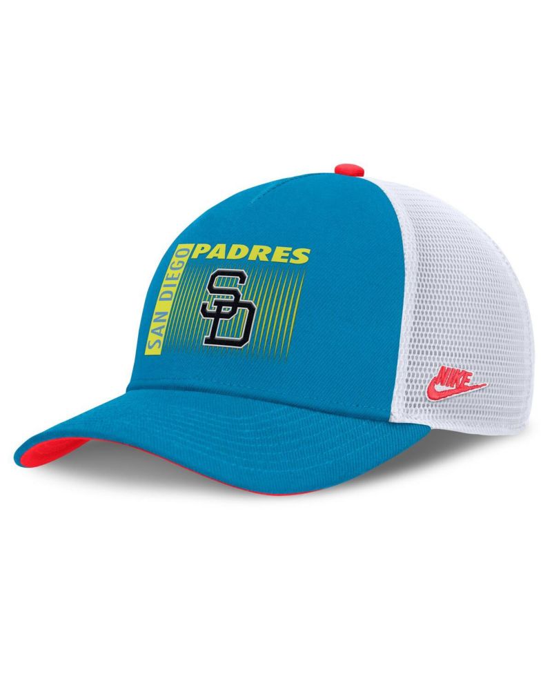 Men's Teal San Diego Padres Neon 90s Rise Structured Performance Adjustable Trucker Hat