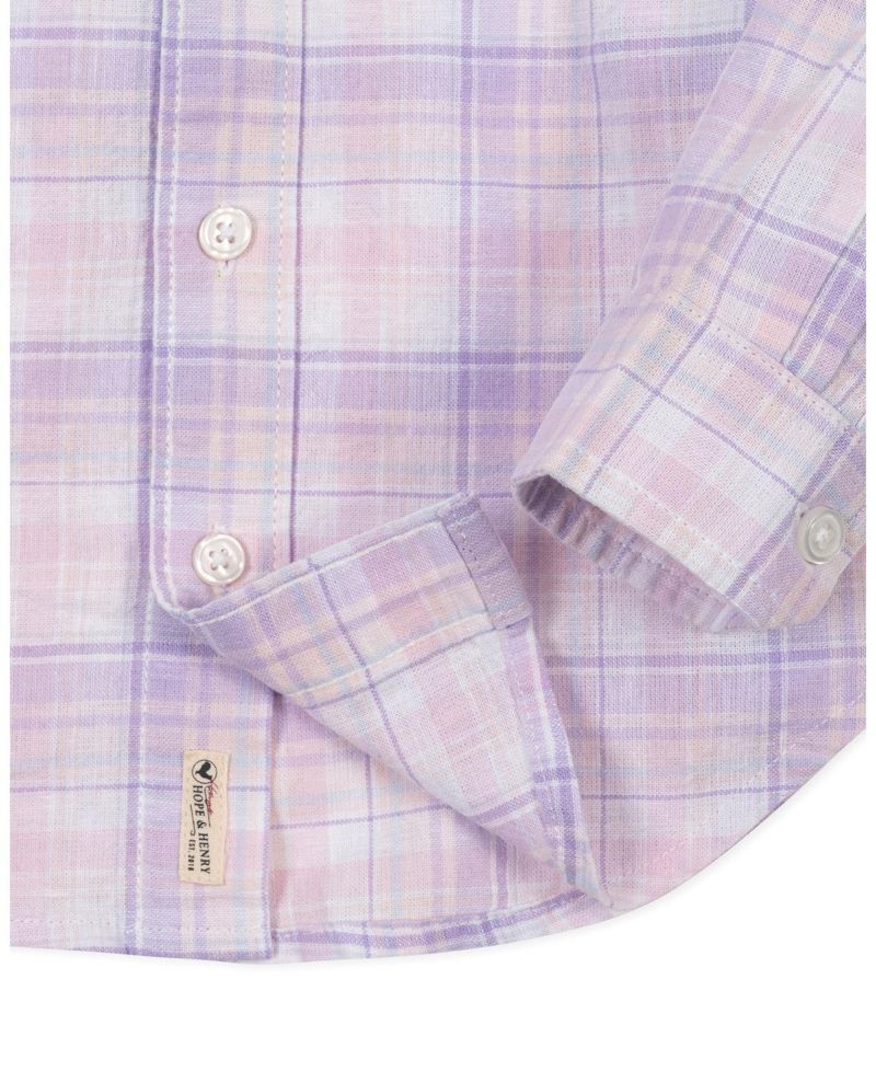 Big Boys Linen Long Sleeve Button Down Shirt