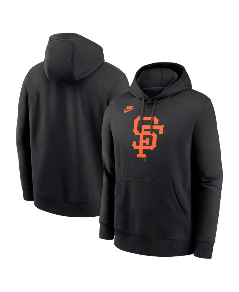 Men's Black San Francisco Giants Cooperstown Collection Logo Club Pullover Hoodie