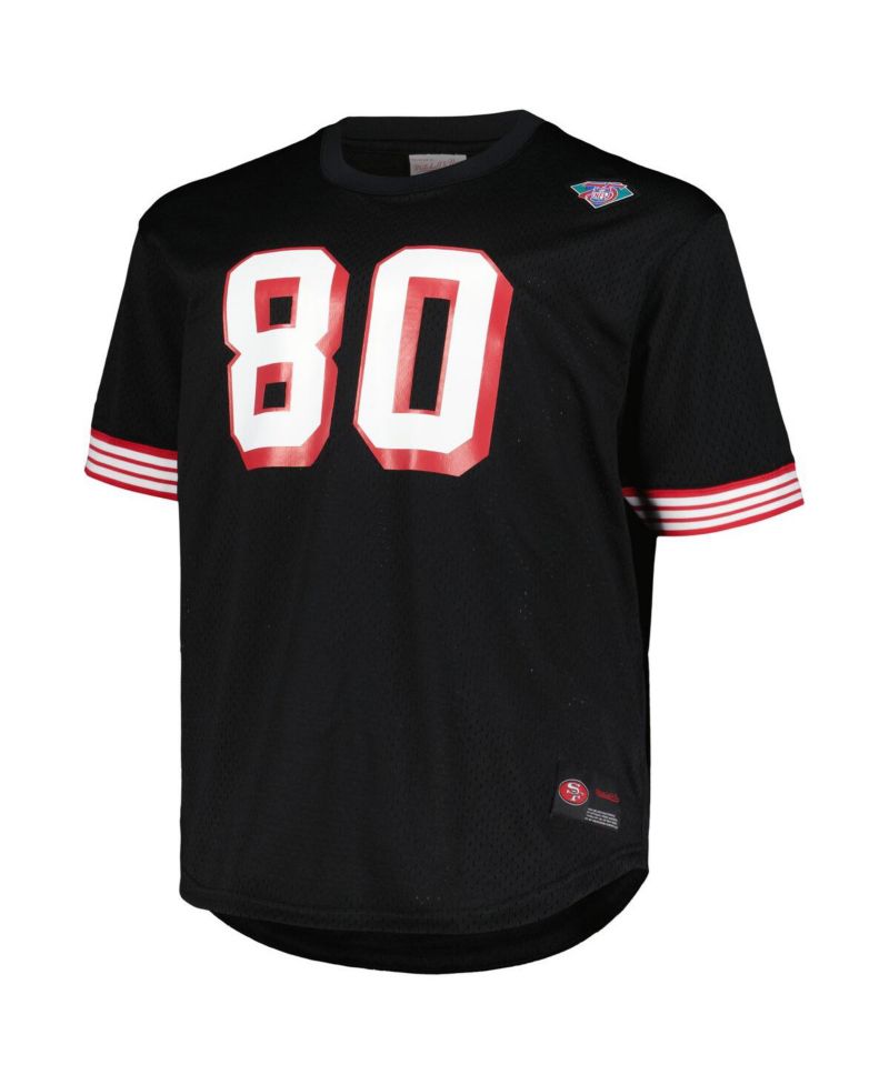 Men's Jerry Rice Black San Francisco 49ers Big and Tall Mesh Player Name and Number Top