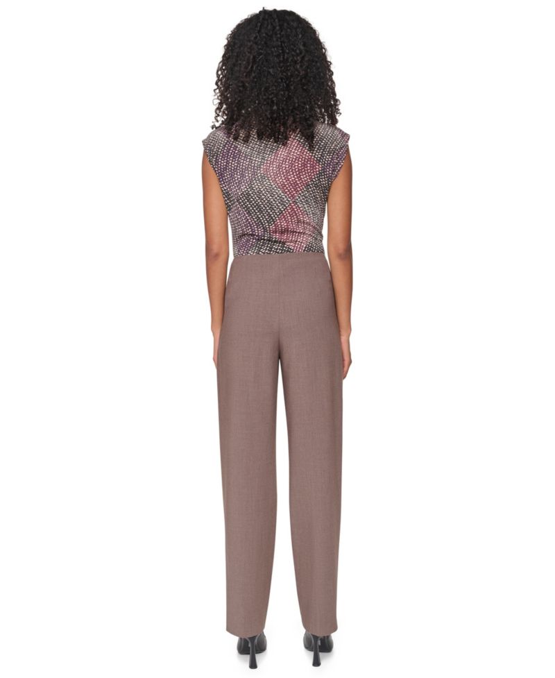 Women's Pleated Straight-Leg High-Waisted Trousers