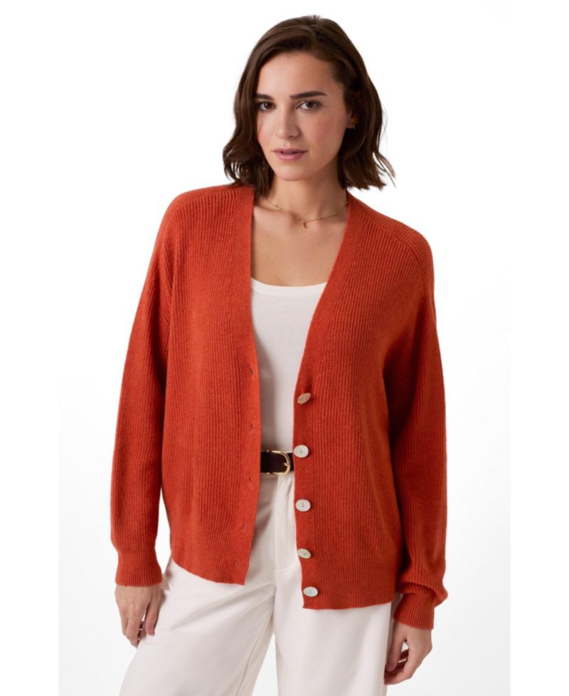 Women's Slouchy Ribbed V-Neck Cardigan