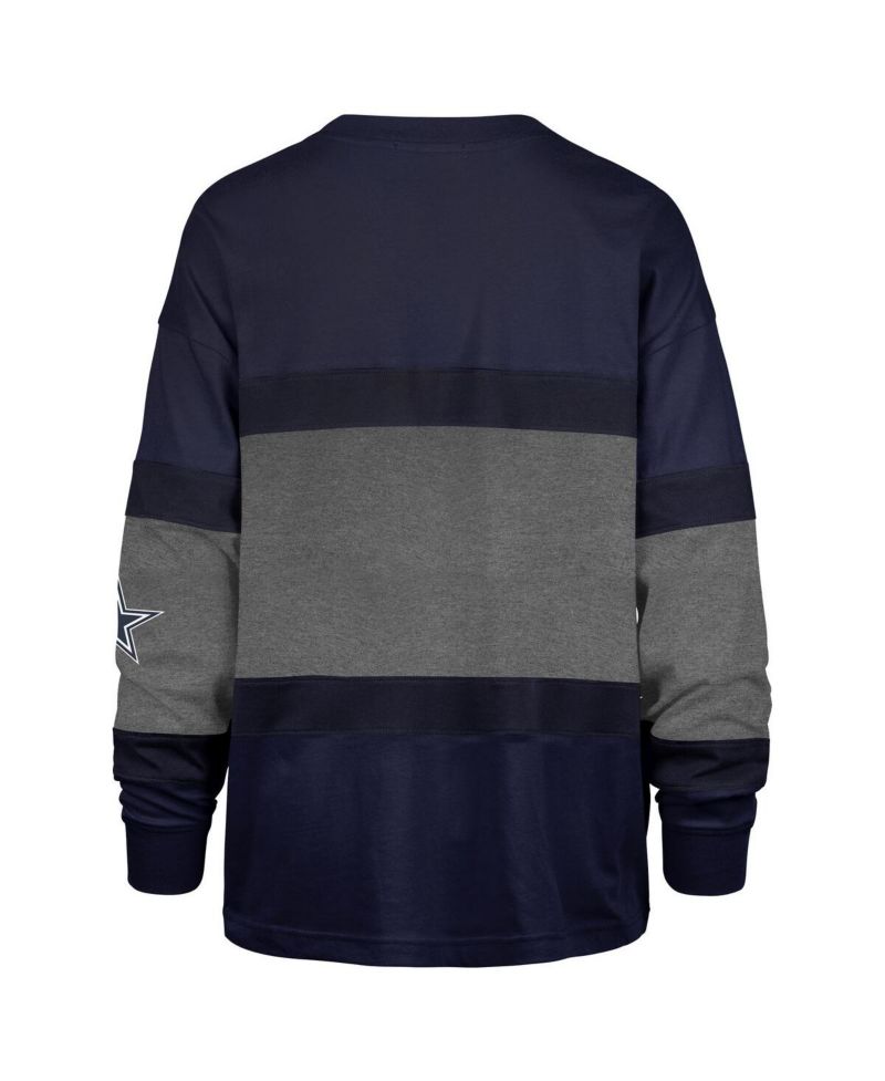 Women's Navy Dallas Cowboys Breezeway Archive Long Sleeve T-Shirt