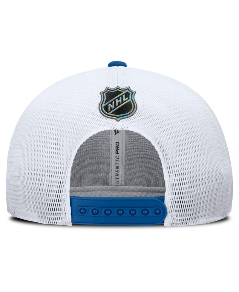 Men's Blue/White New York Rangers Centennial Authentic Pro Structured Trucker Adjustable Hat