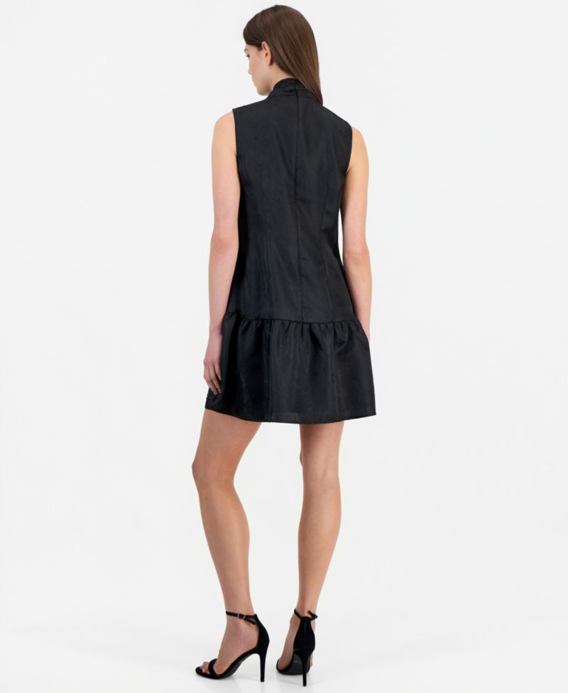 Women's Bow Neck Tiered Mini Dress
