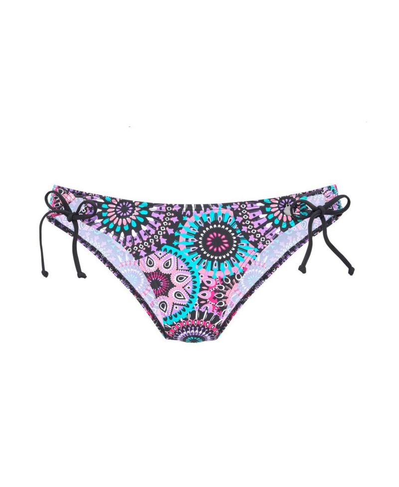Women's Tropical Print Side Tie Bikini Low-Rise Swim Bottom