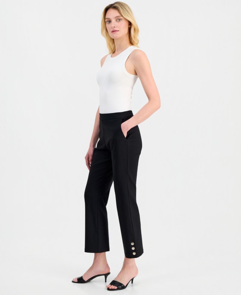 Women's Button-Hem Cropped Pants
