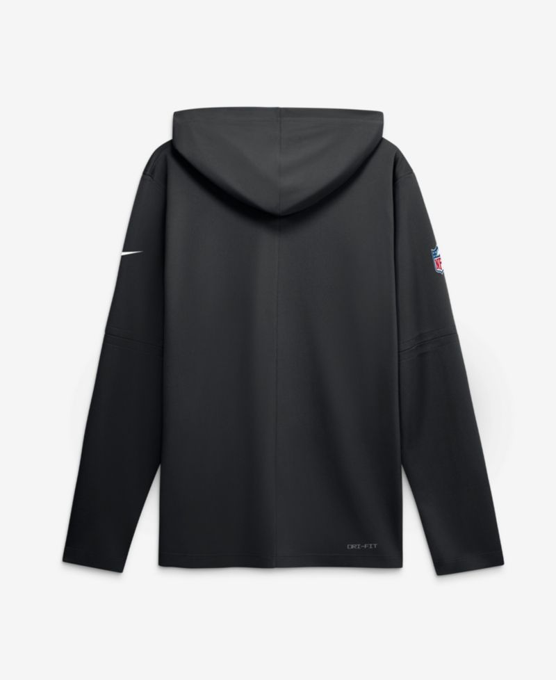 Men's Black Detroit Lions Sideline Lightweight Long Sleeve Hooded Dri-FIT T-Shirt