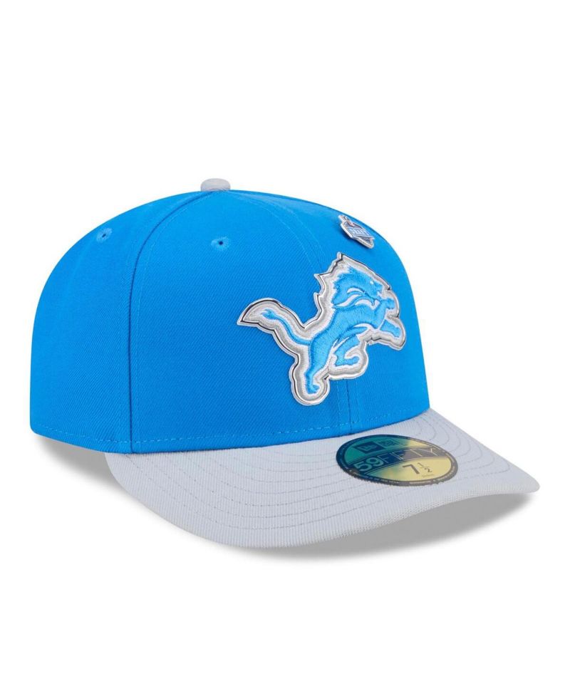 Men's Blue/Silver Detroit Lions 2026 NFL Draft Pre-Curved 59FIFTY Fitted Hat