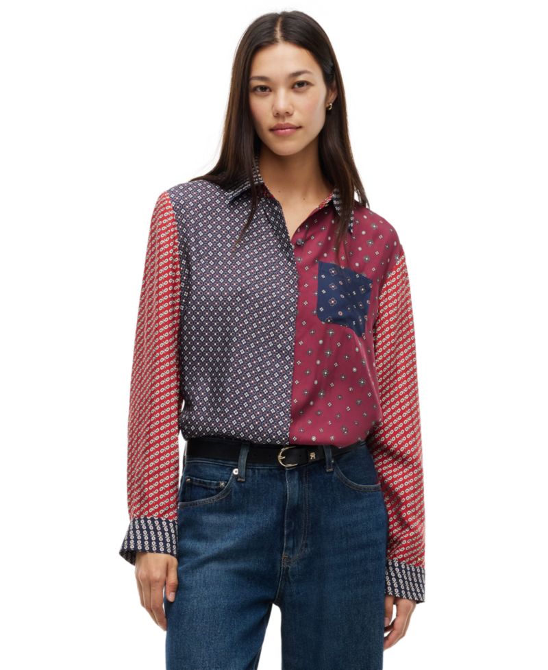 Women's American Icons Patchwork Long-Sleeve Shirt