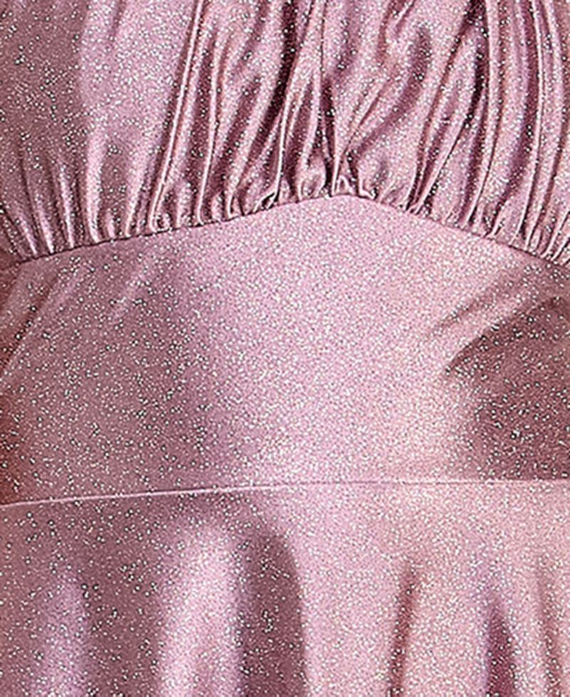 Juniors' Glitter-Knit Fit & Flare Dress