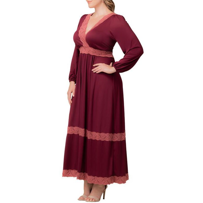 Women's Plus Size Lara Lace Trim Long Dress