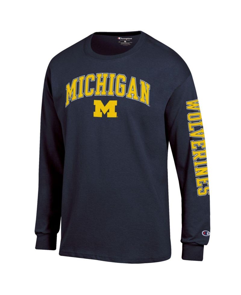 Men's Maize Michigan Wolverines Arch Over Logo 2-Hit Long Sleeve T-Shirt
