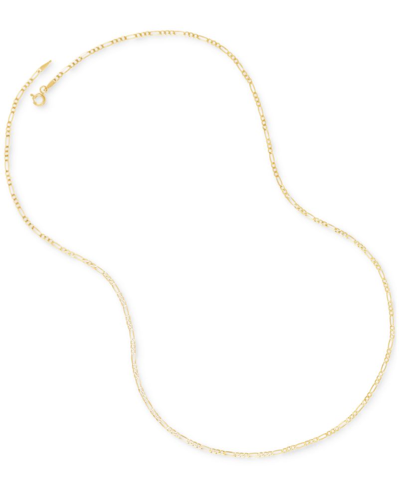 Polished Figaro Link Chain (1.85mm) Collection in 10k Gold