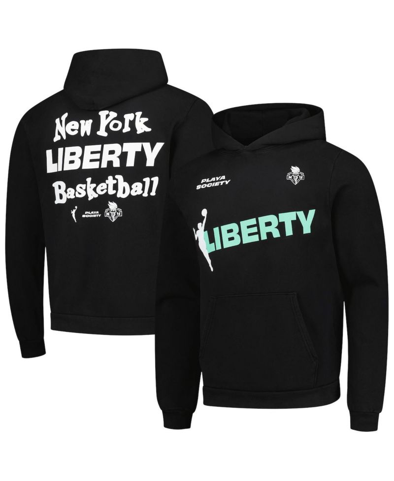 Men's and Women's Black New York Liberty Team Pullover Hoodie