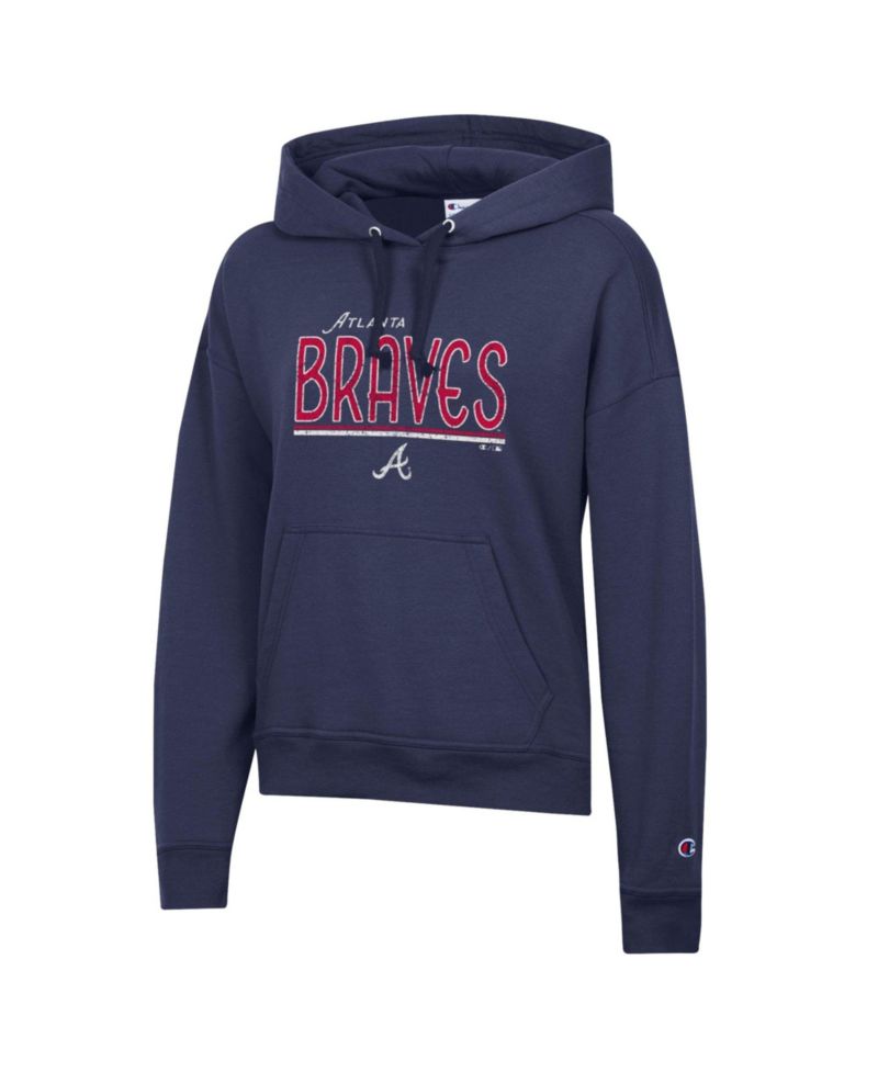 Women's Navy Atlanta Braves Vintage Power Blend Hoodie