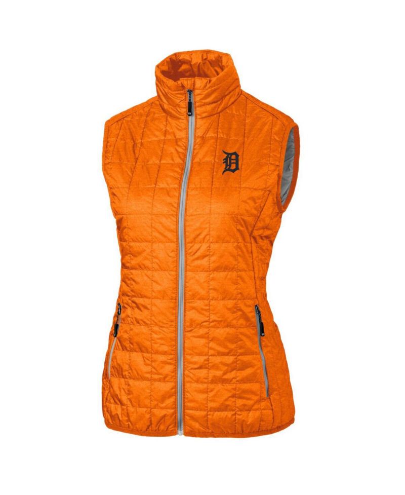Women's Orange Detroit Tigers Rainier PrimaLoft Eco Full-Zip Puffer Vest