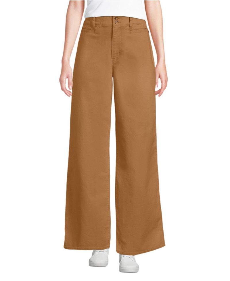 Women's Stretch Canvas High Rise Wide Leg Pants