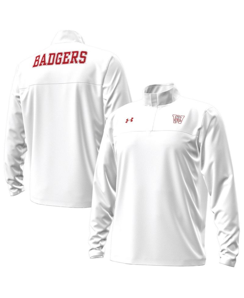 Men's White Wisconsin Badgers 1980 Throwback Game Quarter-Zip Sweatshirt